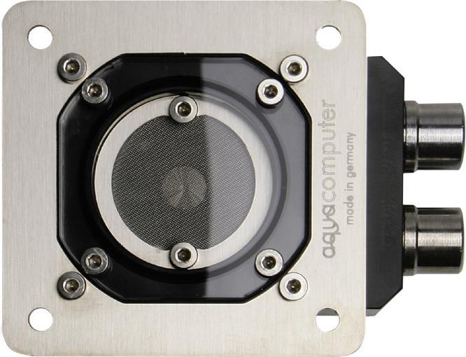 Produktbild Aqua Computer Filter mit Edelstahlgewebe, Absperrhähnen und Einbaublende