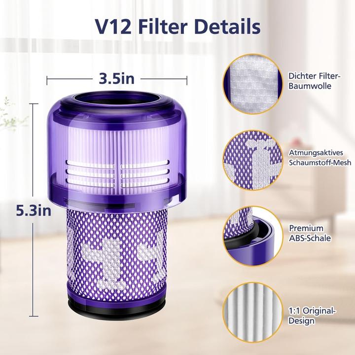 Produktbild Plutoos Ersatzfilter für Dyson V12 Detect Slim Absolute/Total Clean/Extra/Fluf
