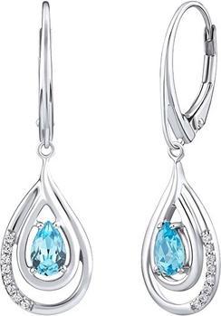 Image du produit Silvego Boucles d'oreilles de luxe en argent avec topaze lumineuse et zircons FWE10130LBT