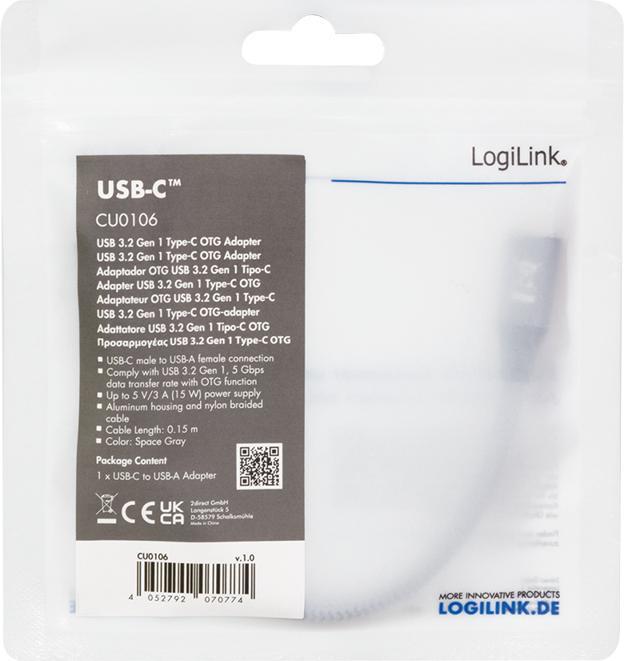 Actual product image LogiLink USB C – USB A (0.15 m, USB 3.2 Gen 1)
