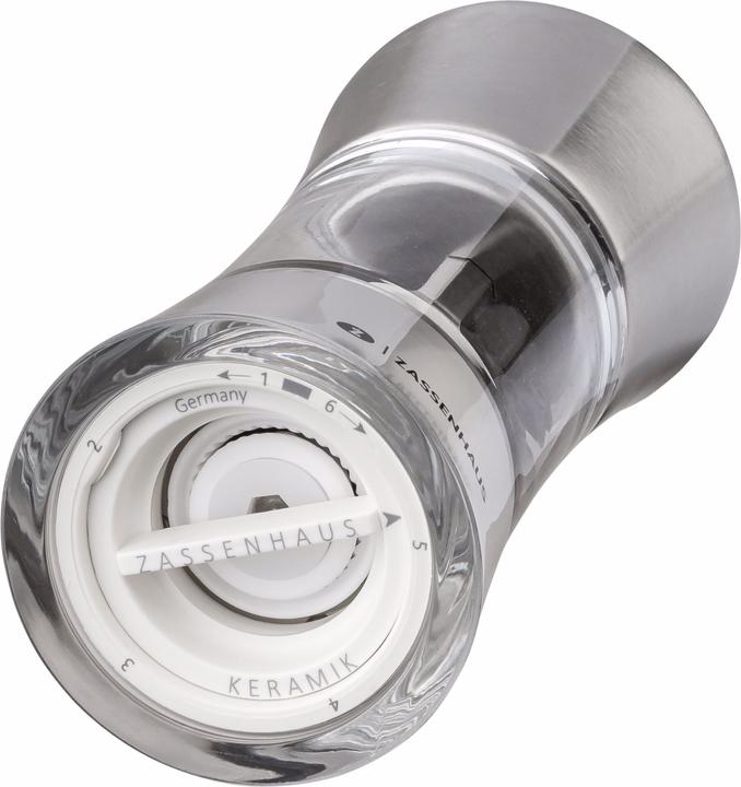 Actual product image Zassenhaus Pepper mill Aachen acrylic/stainless steel, 14 cm (Pepper)