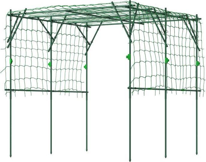 Actual product image Swisshandel24 Rankgitter aus Stahl rostfrei Rankhilfe 223x223x223 cm Grün (223 cm, 223 cm)