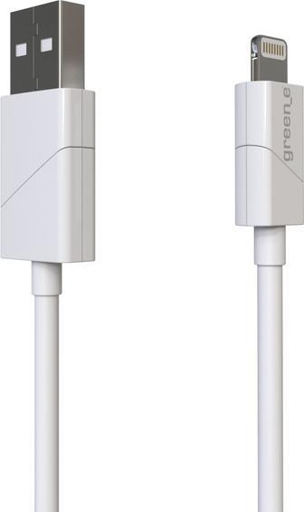 Produktbild Green_e Cable Lightning Mfi Embout Rotatif 1m20 Blanc (1.20 m, USB 2.0)