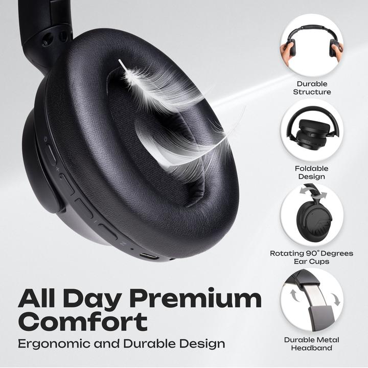 Produktbild PowerLocus MoonFly Over Ear Bluetooth-Kopfhörer mit ANC (70 h)