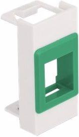 Actual product image Delock Easy 45 module keystone bracket 22.5 x 45 mm, white / green