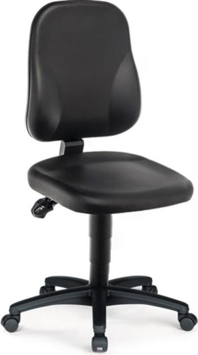 Productafbeelding Bimos Industriële draaistoel Wielen Kunstlederen bekleding zwart 450-620 mm