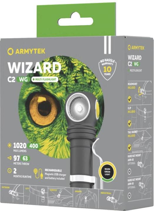 Actual product image ArmyTek Wizard C2 WG Warm LED headlamp battery-powered 1100lm 13h F09201W (1100 lm)