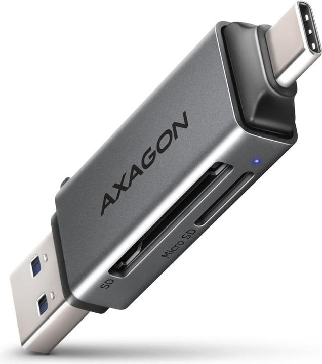 Image du produit Axagon CRE-DAC Externe USB 3.2 Gen1 Type-C+Type-A 2-slot SD/microSD (USB 3.0, Type B)