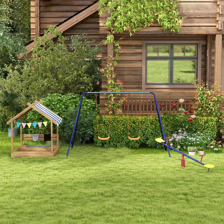 Produktbild Outsunny 2er Kinderschaukel mit Gerüst