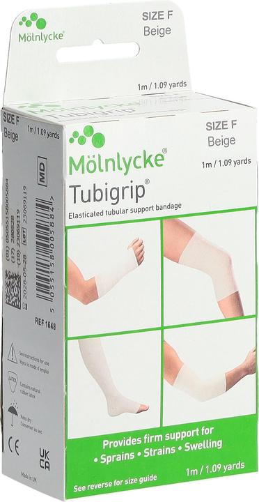 Mölnlycke TUBIGRIP Schlauchbandage beige Grösse F, 1 m x 10 cm