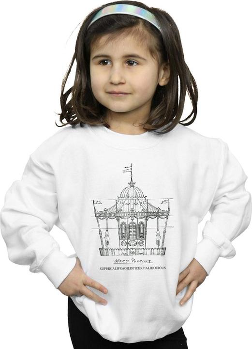 Actual product image Disney Girls Mary Poppins Carousel Sketch Sweatshirt (116)