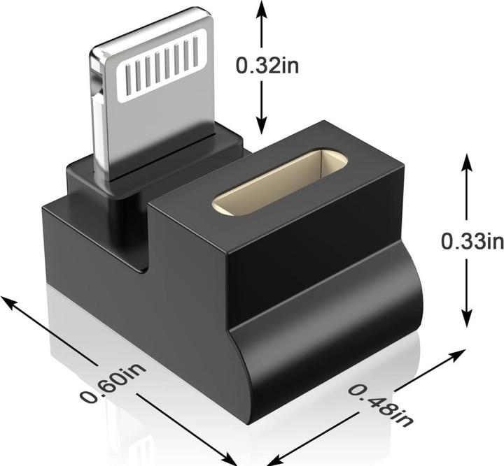 Image du produit PowerGuard USB-C zu Lightning 180 Grad Winkel U-Form Adapter (male/female) (Lightning)
