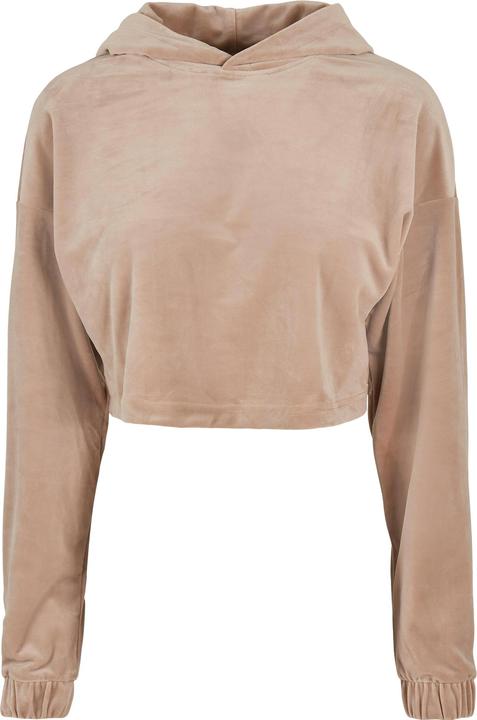 Urban Classics Ladies Cropped Velvet Oversized Hoody