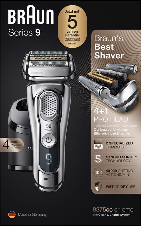 Actual product image Braun Series 9 9375cc + Latest Generation Electric Shaver