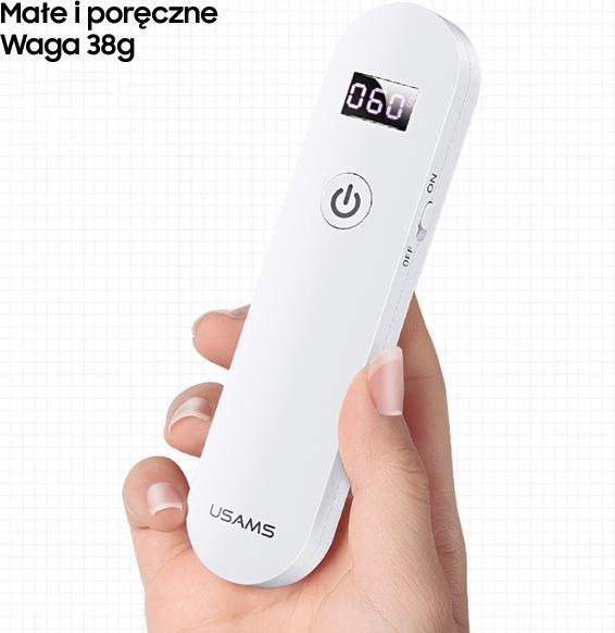 Produktbild Usams Lampa dezynfekująca mini UV-C ręczna sterylizator biały/white ZB159XDD01 (US-ZB159)