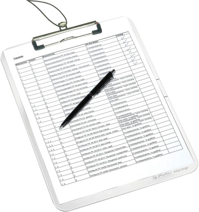 Actual product image Herlitz Clipboard easy orga to go, DIN A4, crystal clear made of polystyrene plastic, nickel-plated