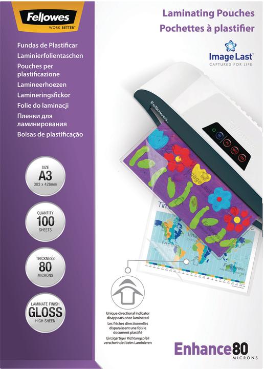 Fellowes Améliorer 80 (A3, 100 pièce(s), 80 µm)