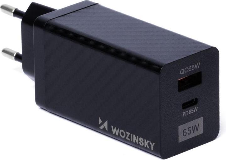 Image du produit Wozinsky Chargeur GaN 65W avec ports USB, USB C supporte QC 3.0 PD noir (WWCG01) (65 W)