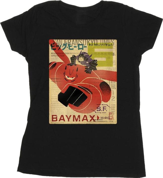 Immagine prodotto Disney Big Hero 6 Baymax Flying Baymax Newspaper Maglietta Donna (M)