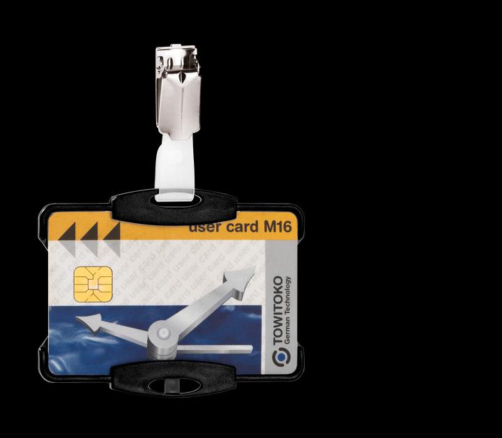Actual product image Durable Hard box for name badges, open