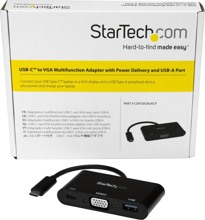 Produktbild StarTech USB-C to VGA Multifunction Adapter (USB-C, 1 Ports)