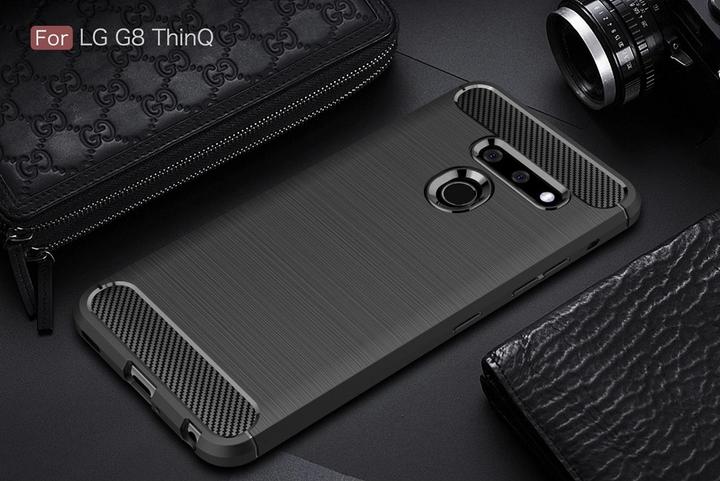 Actual product image Screenguard LG G8 ThinQ Cover Carbon Brushed Soft TPU (G8 ThinQ)