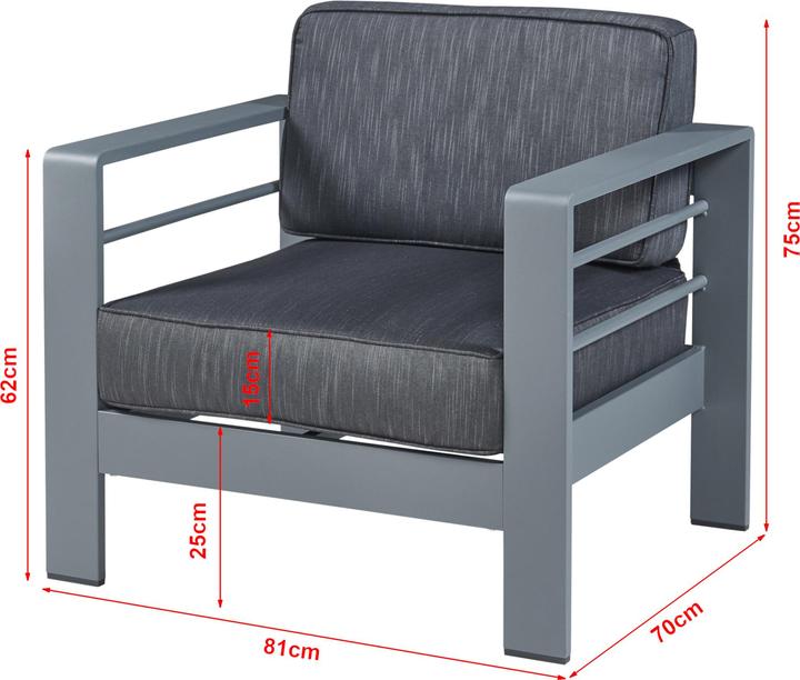 Produktbild Casa.Pro Outdoor-Sesselset mit Tisch Avise 3-tlg. Aluminium