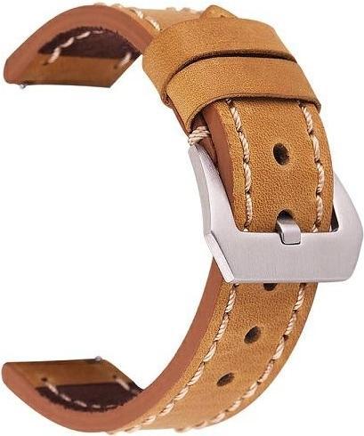 Actual product image Beline Smart watch leather strap, Brown color, 22mm (22 mm, ecological leather, Plastic)