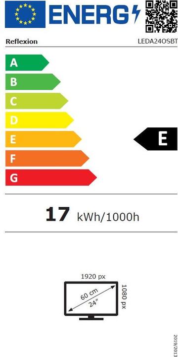 Energie-Label Reflexion LEDA24OSBT 24" Smart Akku LED-TV inkl Halterung (24", LED, HD ready)