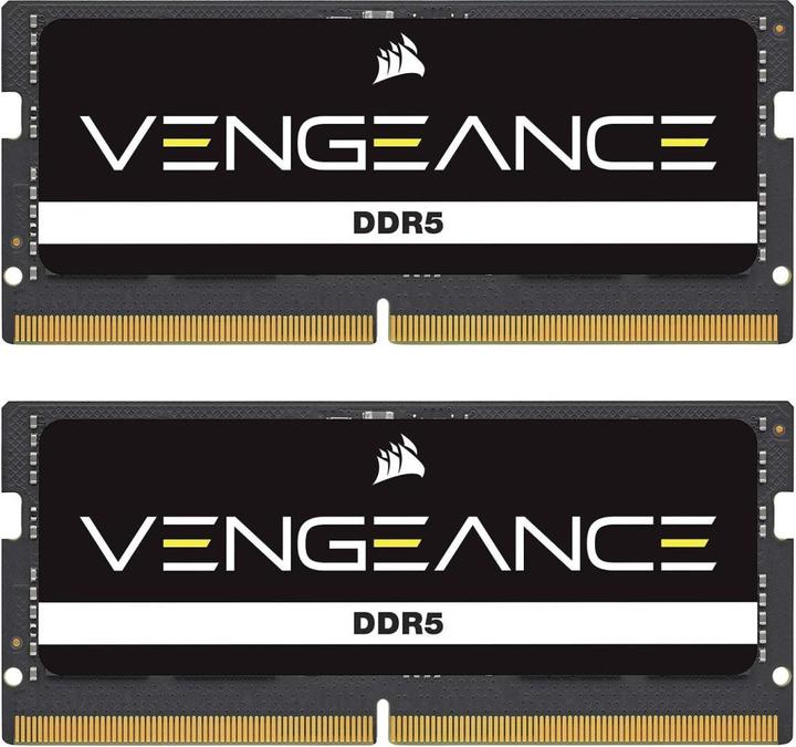 Actual product image Corsair DDR5, 5200MT/s 64GB 2x32GB SODIMM, Unbuffered, 44-44-44-84, Black PCB, Std PMIC, 1.1V, VENGEANCE DDR (2 x 32GB, 5200 MHz, DDR5 RAM, SO-DIMM)