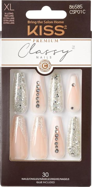 Produktbild KISS Adhesive nails Classy Nails Premium - Sophisticated 30 pcs (Kunstnägel)