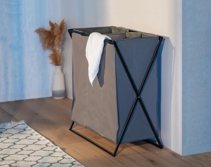 Image du produit Wenko Wäschesammler Mod. Trio XL Grau mit drei Fächern
