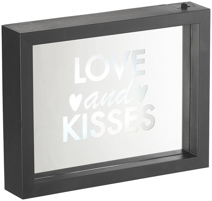 Image du produit Infactory Miroir déco avec écriture scintillante "Love and Kisses (23 x 18 x 4 cm)