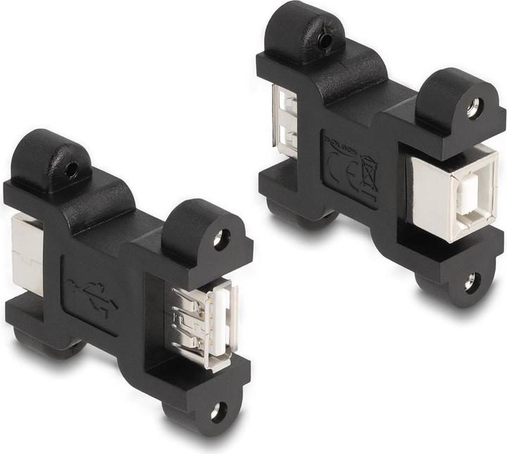 Actual product image Delock USB 2.0 adapter type A socket to type B socket with screw connection (USB, USB-A, 4 cm)