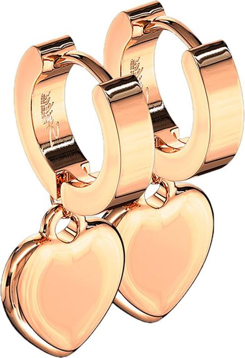 Produktbild Star Piercing Ohrring zum Klappen rosegold mit Anhänger Herz (ohne Messing, Chirurgenstahl 316L)