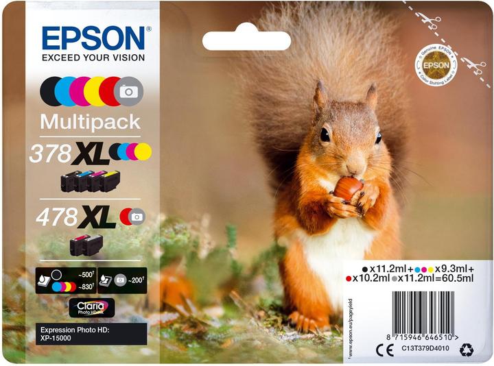 Actual product image Epson 378XL/478XL Claria Photo HD Multipack (M, FC, Y, R, GY, C)