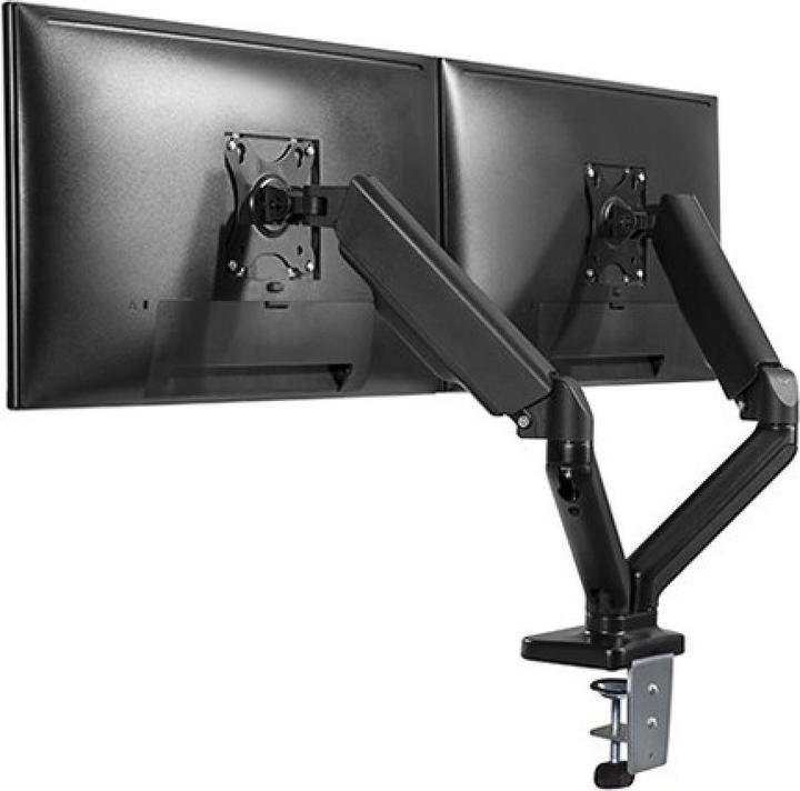 Immagine prodotto Techly Supporto da scrivania per 2 TV LCD LED 43-81cm 17-32inch morsetto a molla a gas nero (Tavolo, 32")