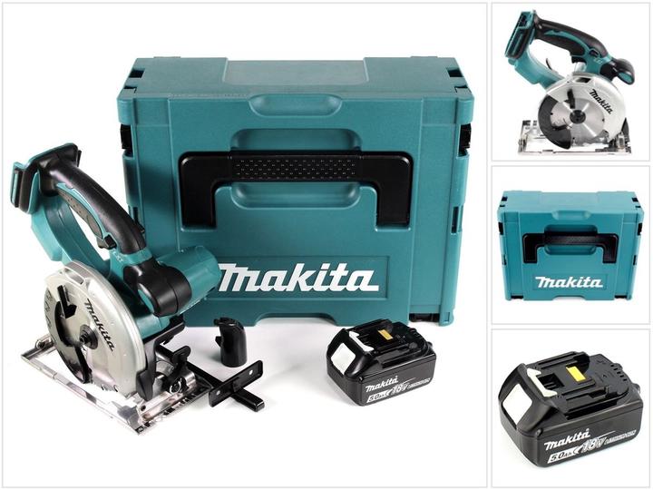 Actual product image Makita DSS 501 T1J 18V 136 mm Li-ion cordless circular saw in Makpac + 1x 5.0 Ah battery - without charger