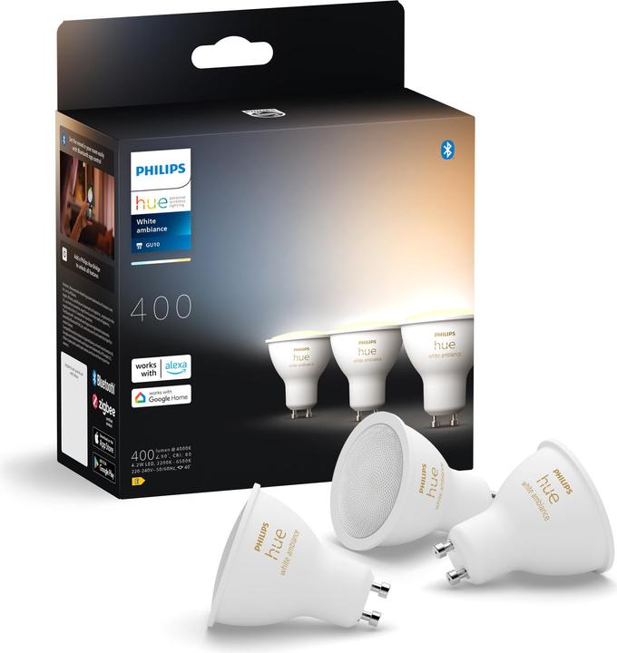 Actual product image Philips Hue White Ambiance (GU10, 4.20 W, 350 lm, 3 x, E)