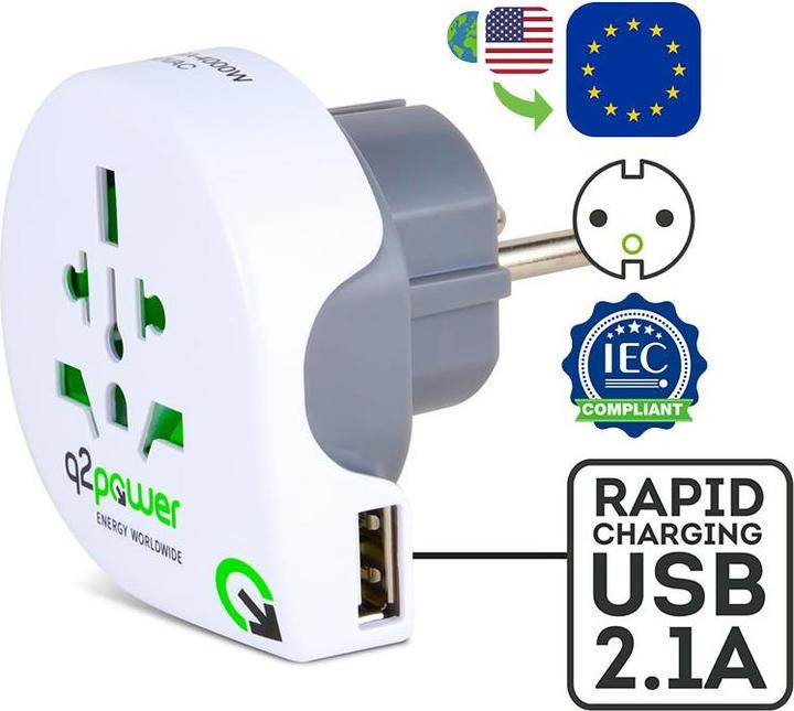 Actual product image Q2 Power World to Europe USB