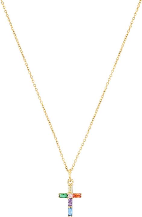 Produktbild S.Oliver Halsschmuck für Damen, 925 Sterling Silber, Zirkonia (synth.) | Kreuz (Silber 925, 3 cm)