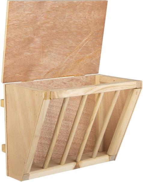 Produktbild Mica Pets Nagerzubehör - Heuraufe mit Sitzbrett - ca. 25 x 17 x 20 cm