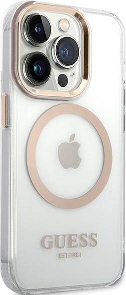 Image du produit Guess étui pour iPhone 15 6,1" GUHMP15SHTRMD gold HC Magsafe Metal Outline (Apple iPhone 15)
