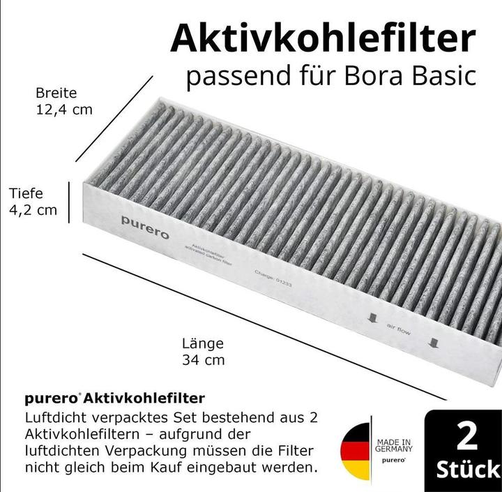 Produktbild Purero Aktivkohlefilterset für Bora Kochfelder Basic