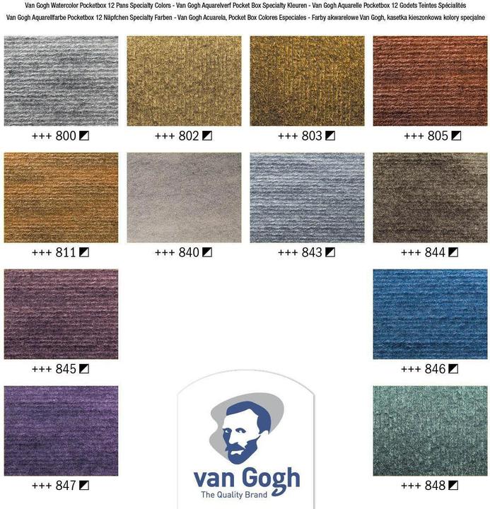 Produktbild Van Gogh Aquarell Pocketbox Metallic 12 (Mehrfarbig)