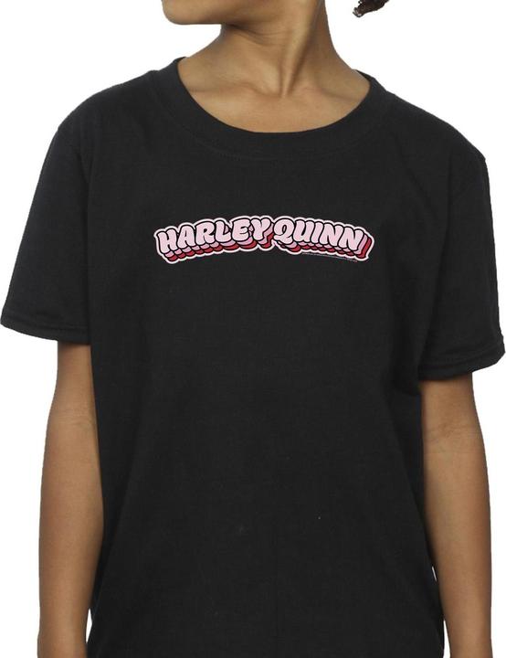 Actual product image Girls Batman Harley Quinn Logo Cotton T-Shirt (116)