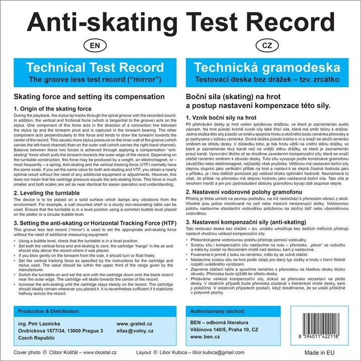 Actual product image Analogis Anti-Skating Test Schallplatte (Turntables)