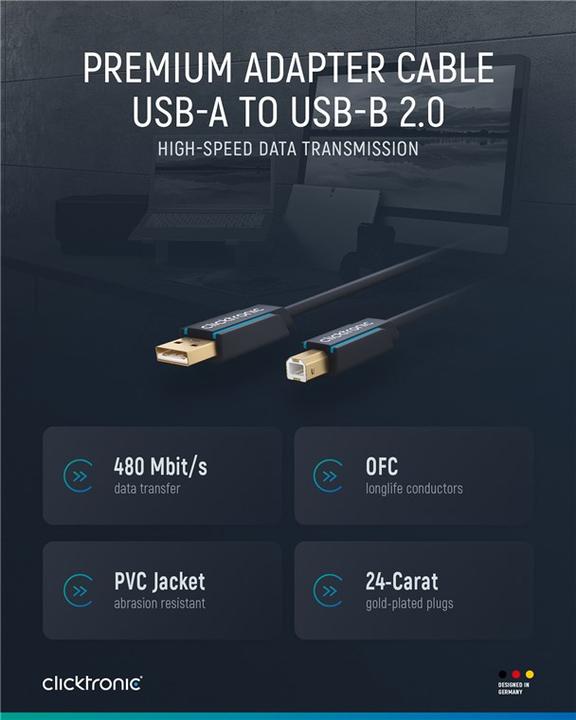 Produktbild clicktronic Hi-Speed 2.0 (1.80 m, USB 2.0)