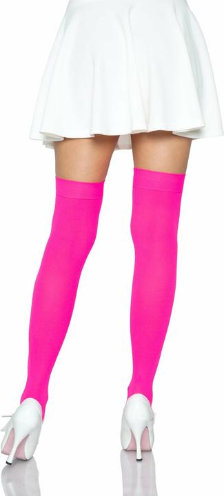 Actual product image Leg Avenue Nylon Thigh Highs Neon Pink