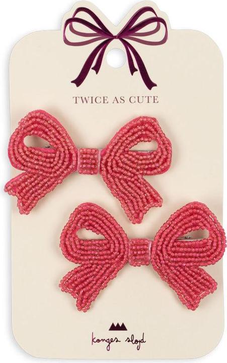 Image du produit Konges Slojd 2Pack Pearly Bow Barrettes à cheveux Bubblegum